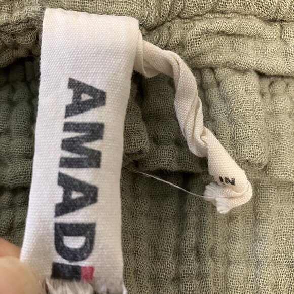 Amadi Anthropologie Sage Green Lightweight Off-the-Shoulder Mini Dress Sz XS - Picture 3 of 8